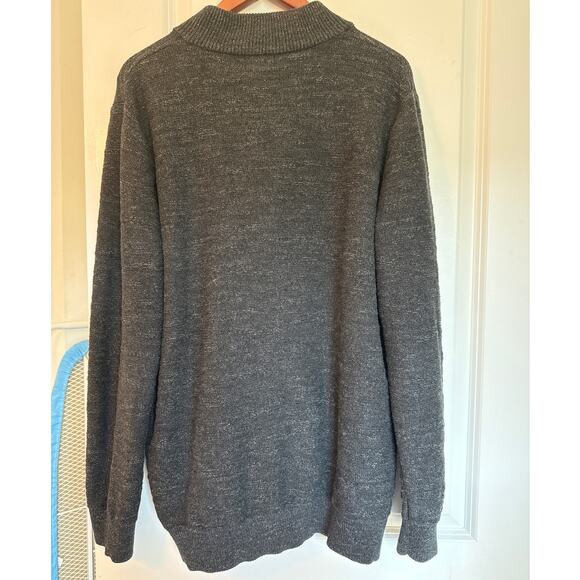 L.L. Bean Organic Cotton 1/4 Zip Sweater XL Tall Waffle Knit EUC - Picture 2 of 7